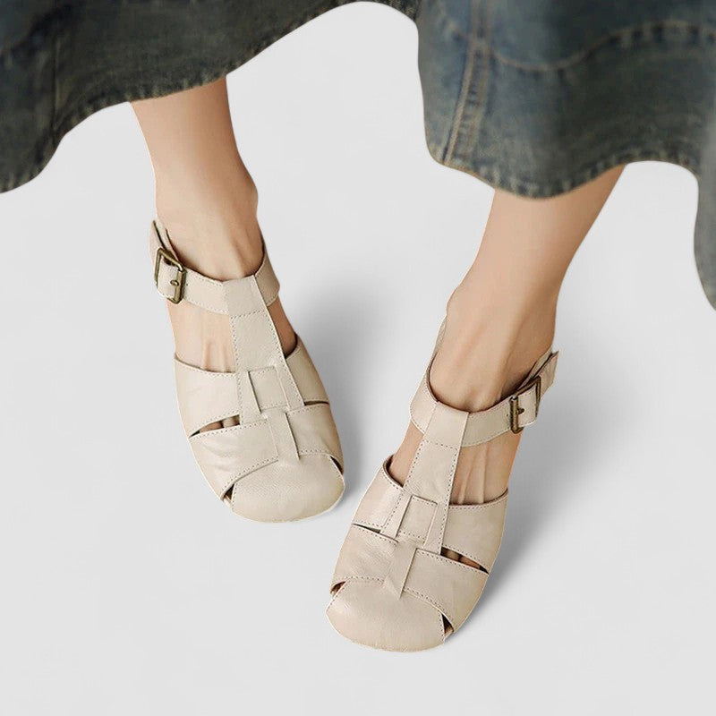 Women's Comfortable Orthopedic Mary Jane Shoes in Beige