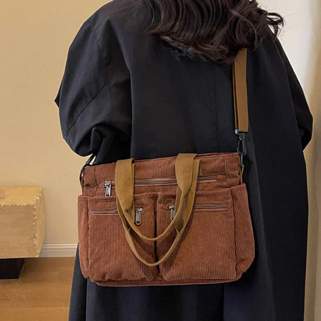 Women's Corduroy Bag with Multiple Pockets (4)