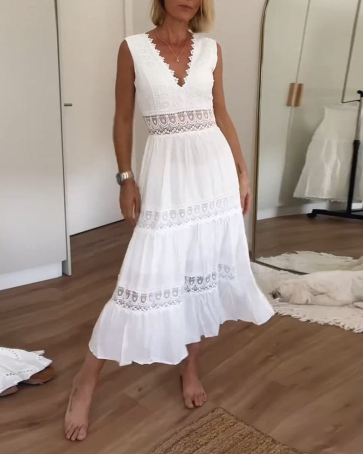 Women's Cotton Maxi Dress for Wedding Guests