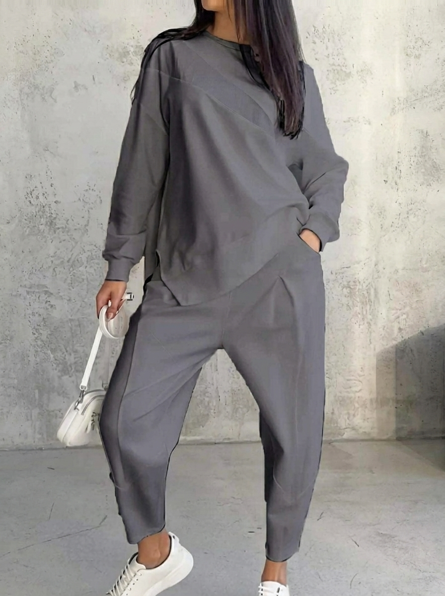 Women's Cozy Cotton Set for Spring in Grey