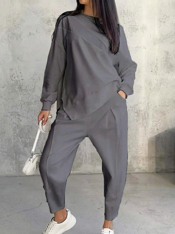 Women's Cozy Cotton Set for Spring in Grey