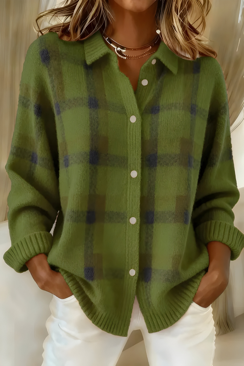 Women's Cozy Knit Cardigan in Green