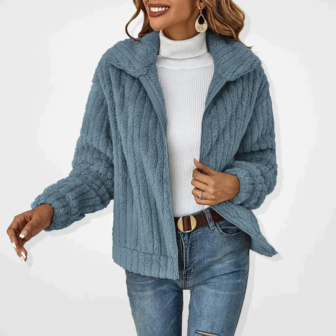 Women's Cozy Knit Fleece Vest in Blue