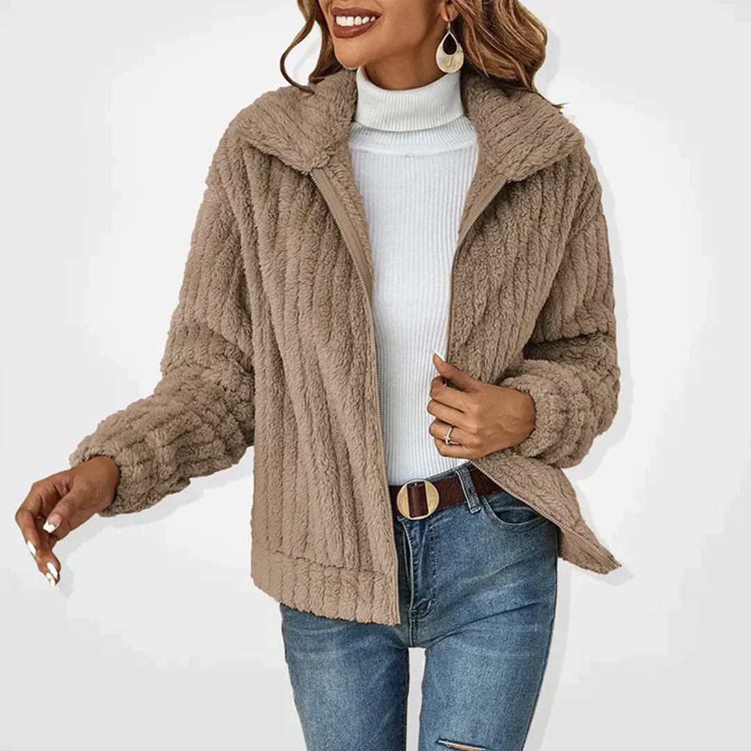 Women's Cozy Knit Fleece Vest in Khaki