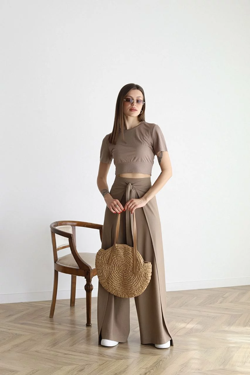 Women's Cropped Wide Linen Pants (10)