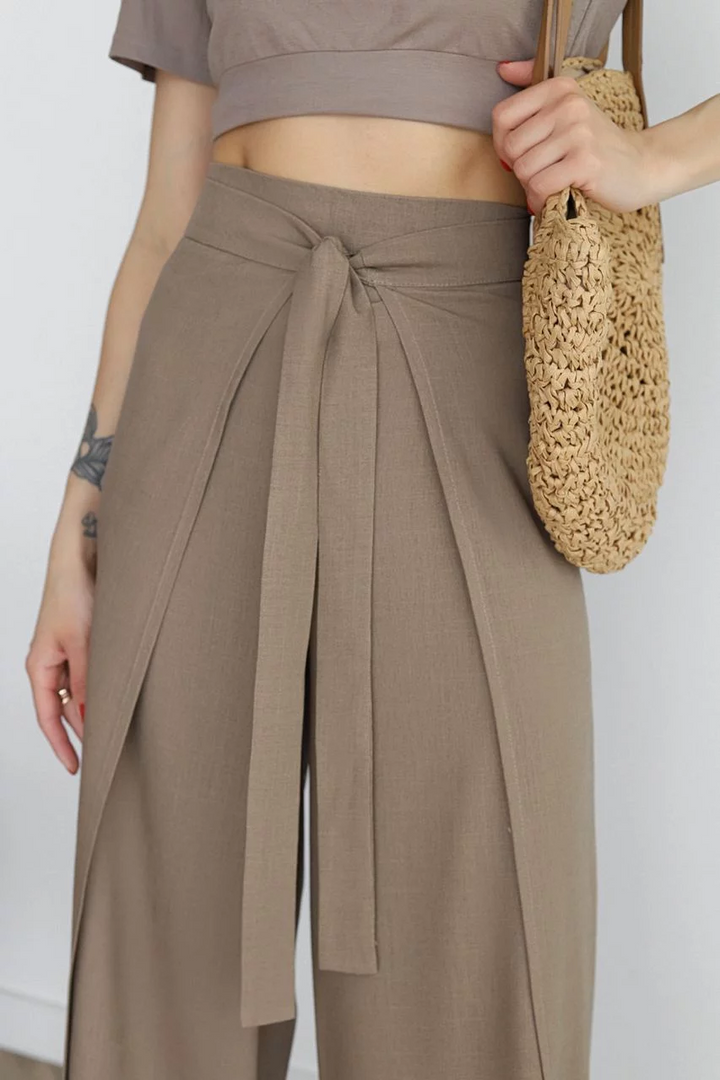 Women's Cropped Wide Linen Pants (11)