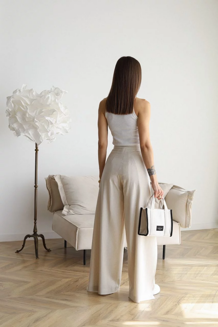 Women's Cropped Wide Linen Pants (5)