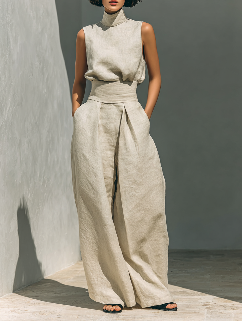 Women's Effortless Summer Set in Khaki