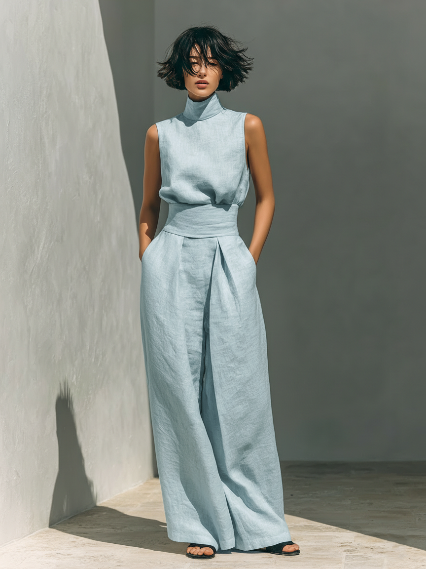 Women's Effortless Summer Set in Light Blue