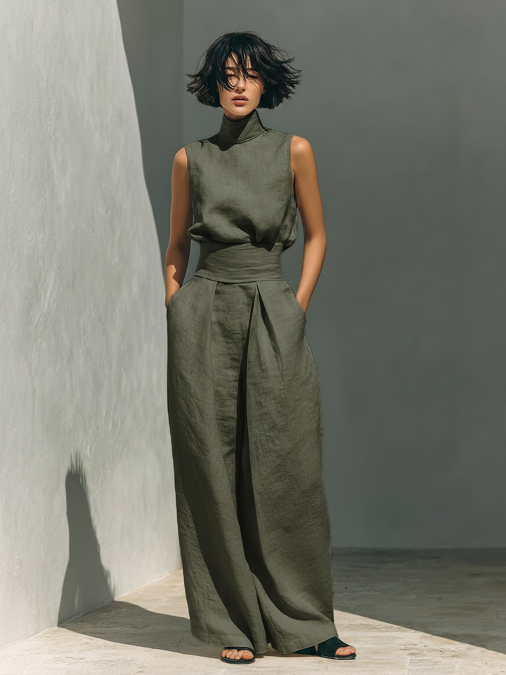 Women's Effortless Summer Set in Militärgrün