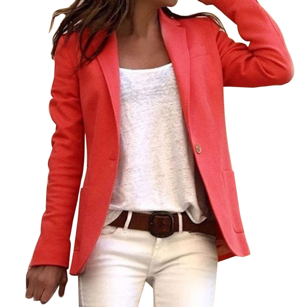 Women's Elegant Blazer for Office and Casual in Red
