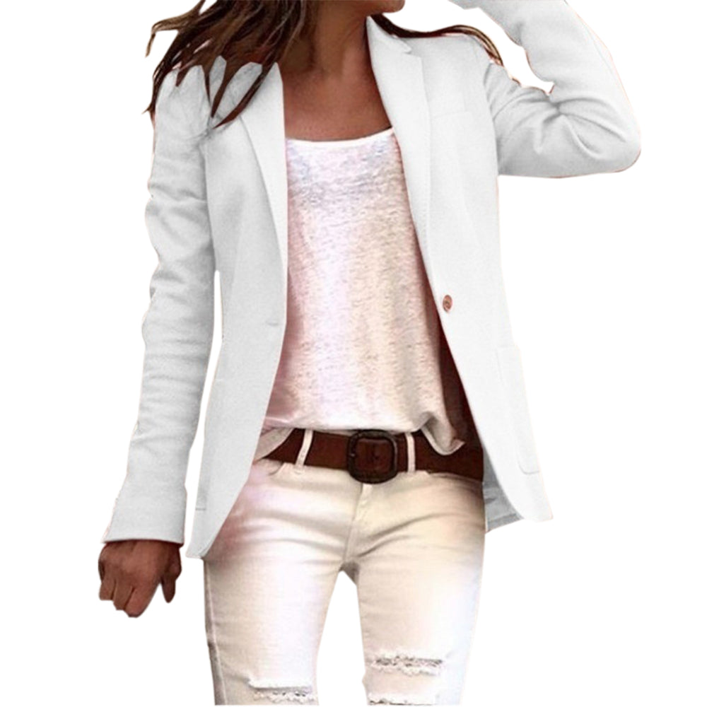 Women's Elegant Blazer for Office and Casual in White