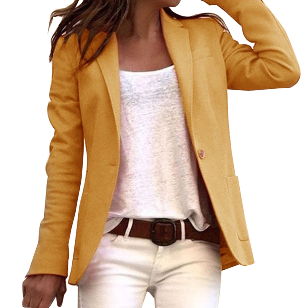 Women's Elegant Blazer for Office and Casual in Yellow
