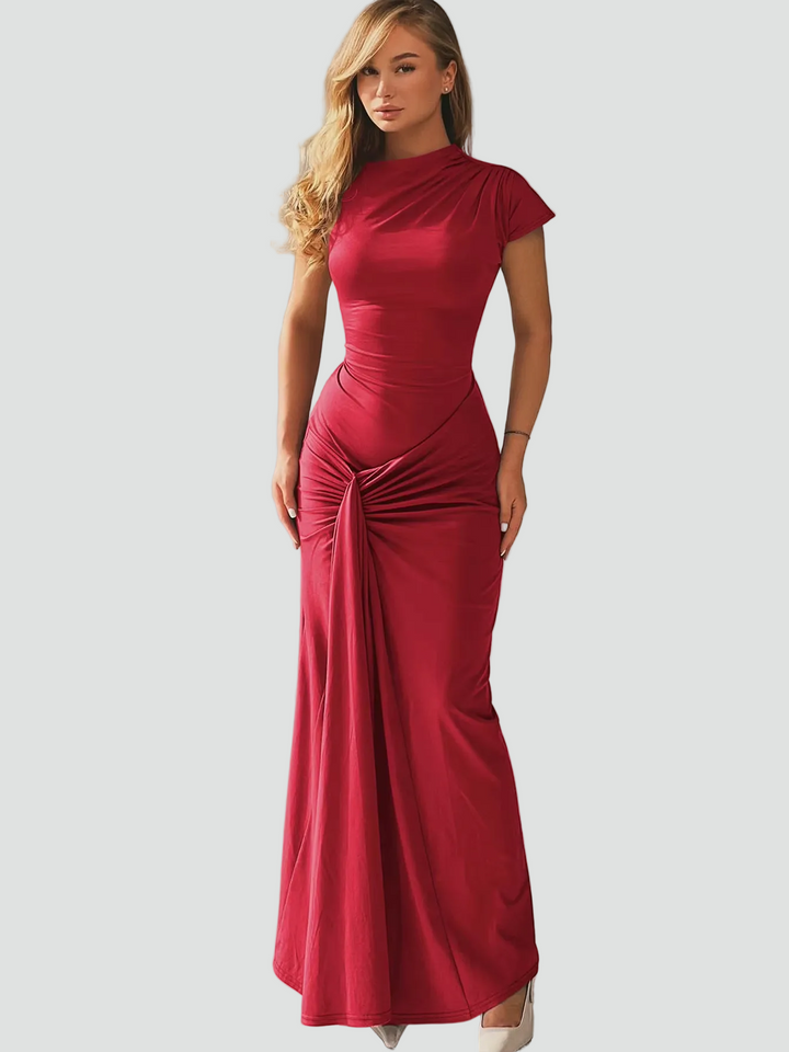 Women's Elegant Cocktail Dress Maxi with Pleats (10)