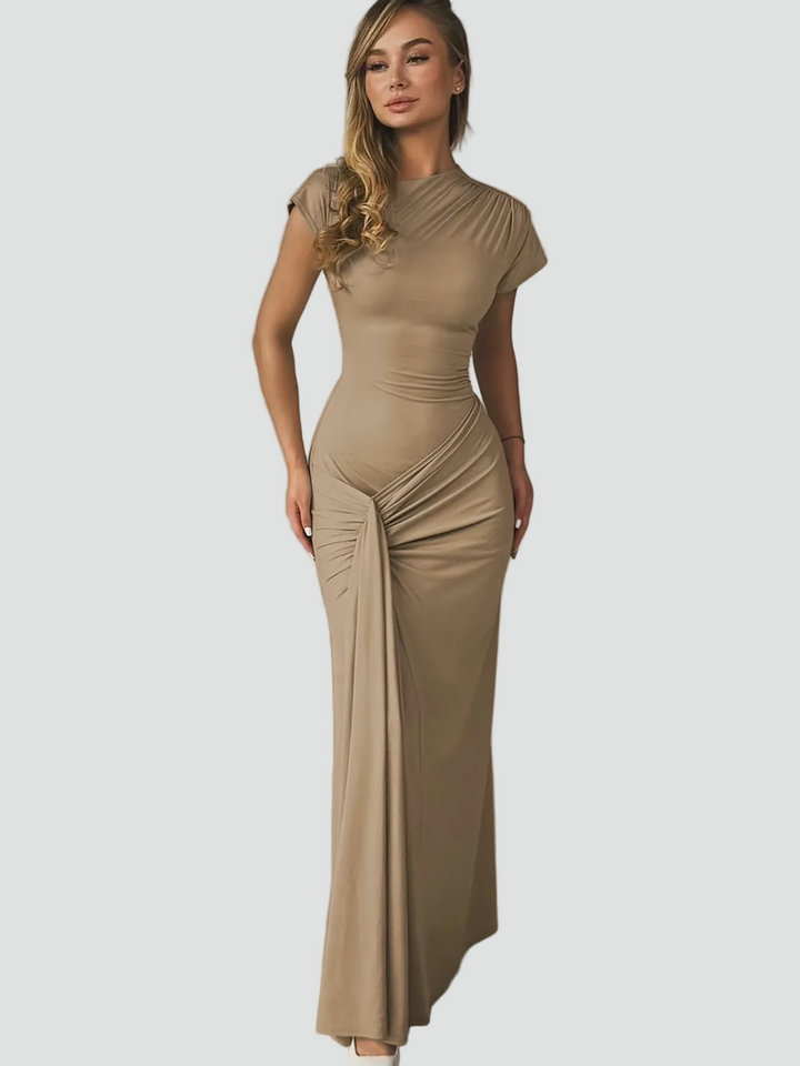 Women's Elegant Cocktail Dress Maxi with Pleats (7)