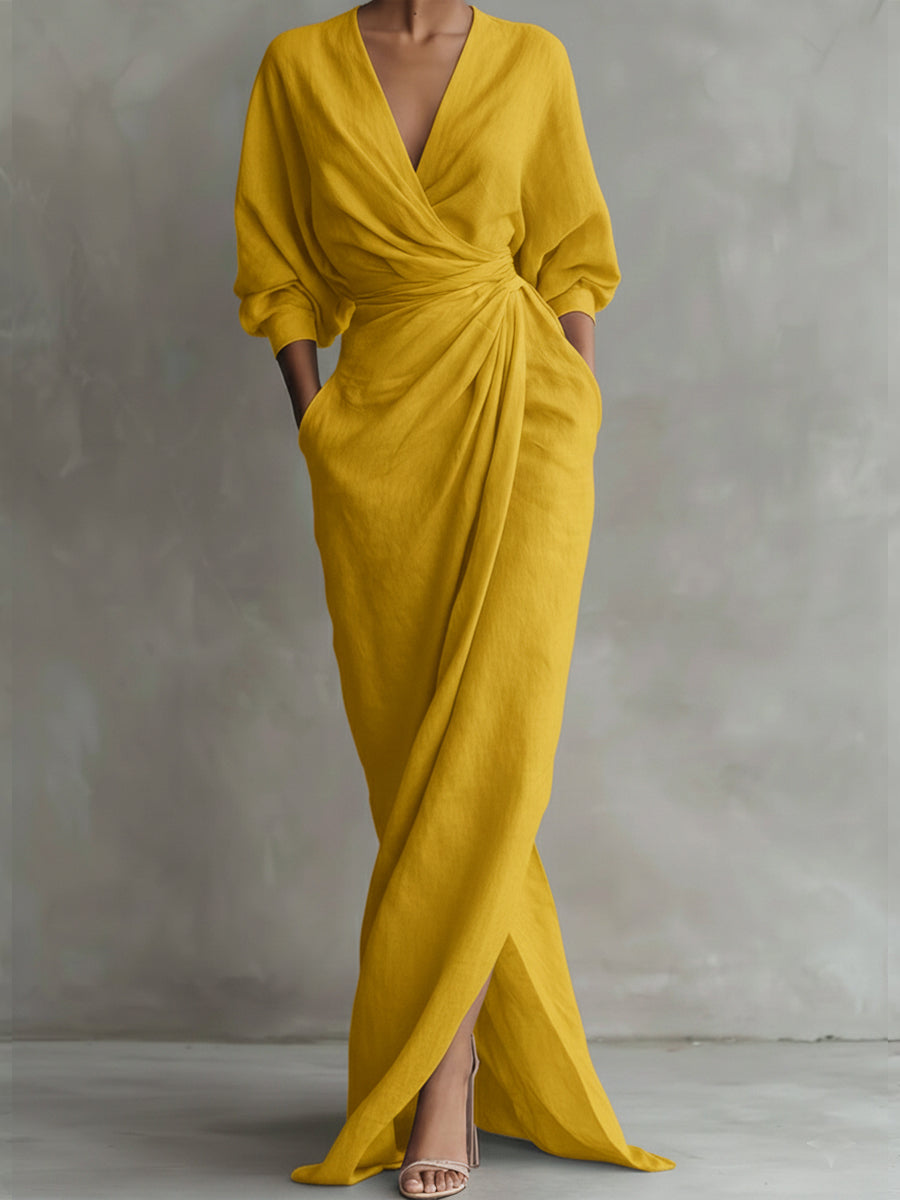 Women's Elegant Comfortable Evening Dress in Yellow