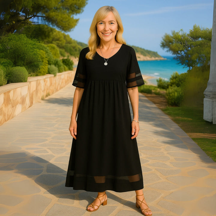 Women's Elegant Cotton Maxi Beach Dress (2)