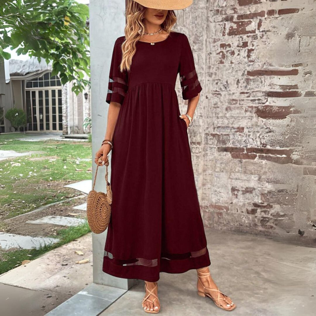 Women's Elegant Cotton Maxi Beach Dress (3)