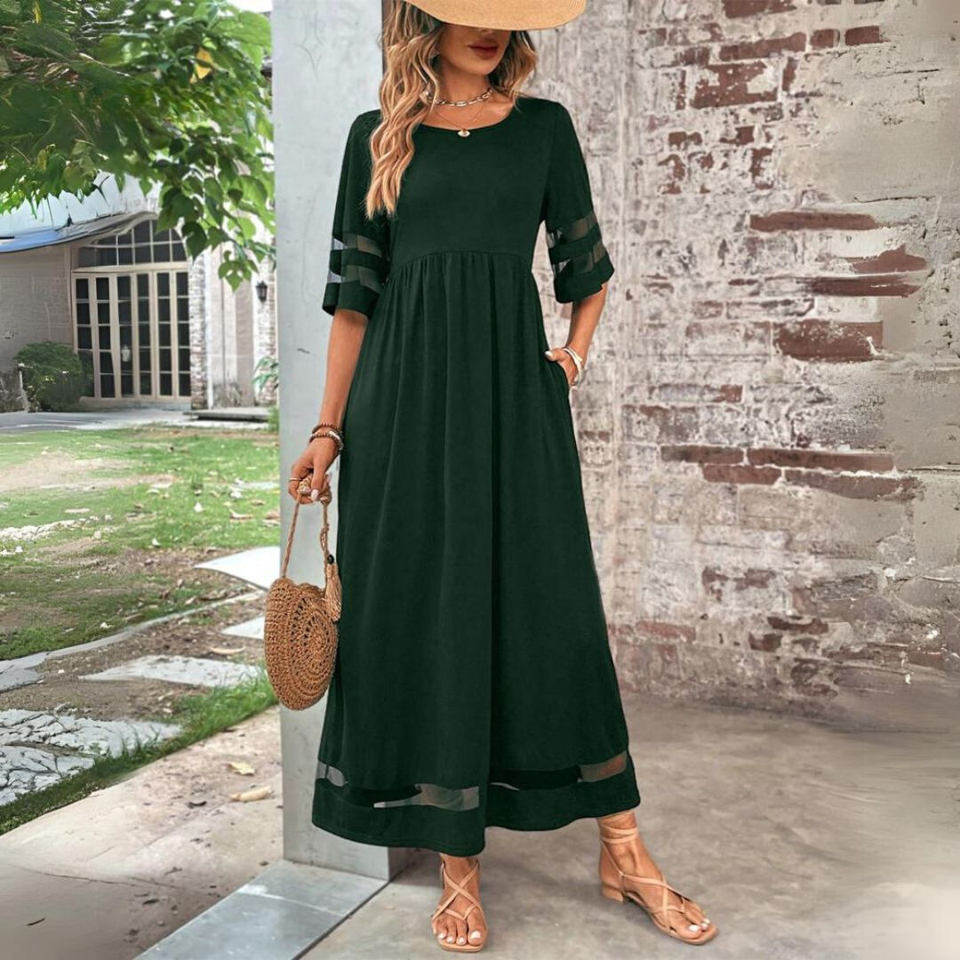 Women's Elegant Cotton Maxi Beach Dress (4)