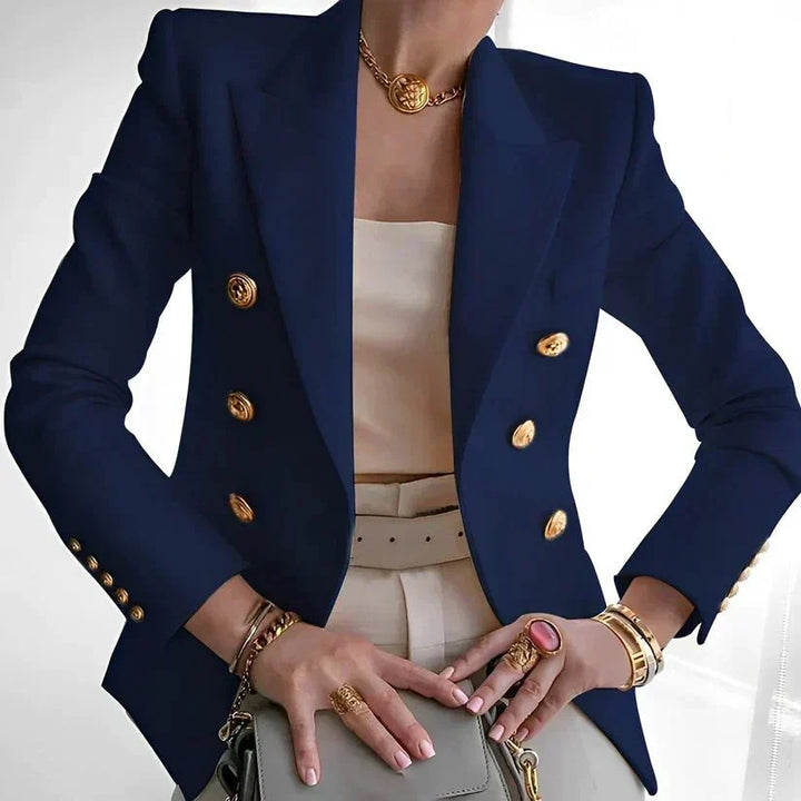 Women's Elegant Double-Breasted Blazer in Black