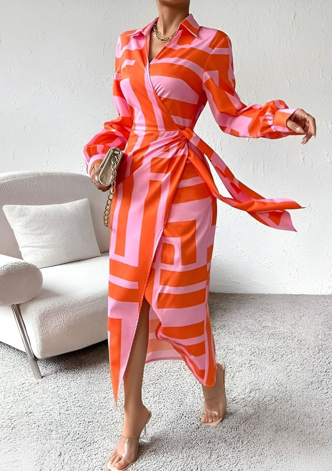 Women's Elegant Evening Wrap Dress (3)