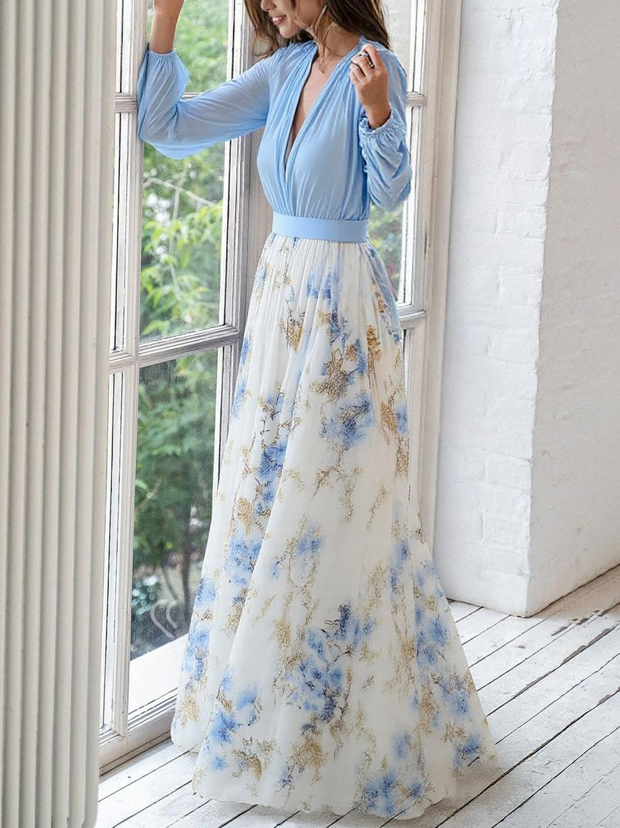 Women's Elegant Floral Evening Maxi Dress (2)