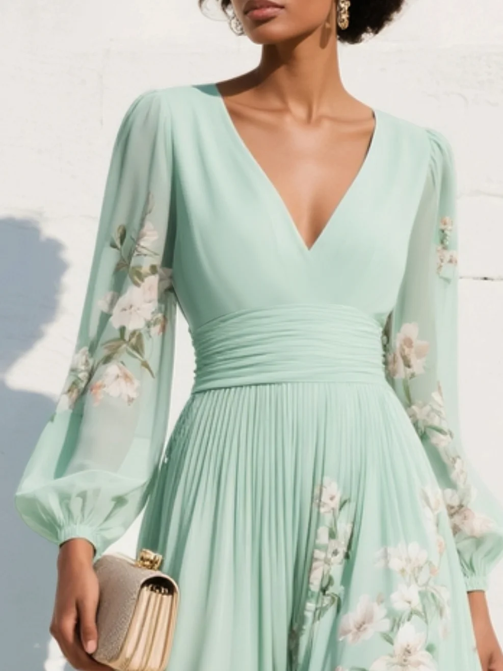 Women's Elegant Floral Midi Evening Dress (4)