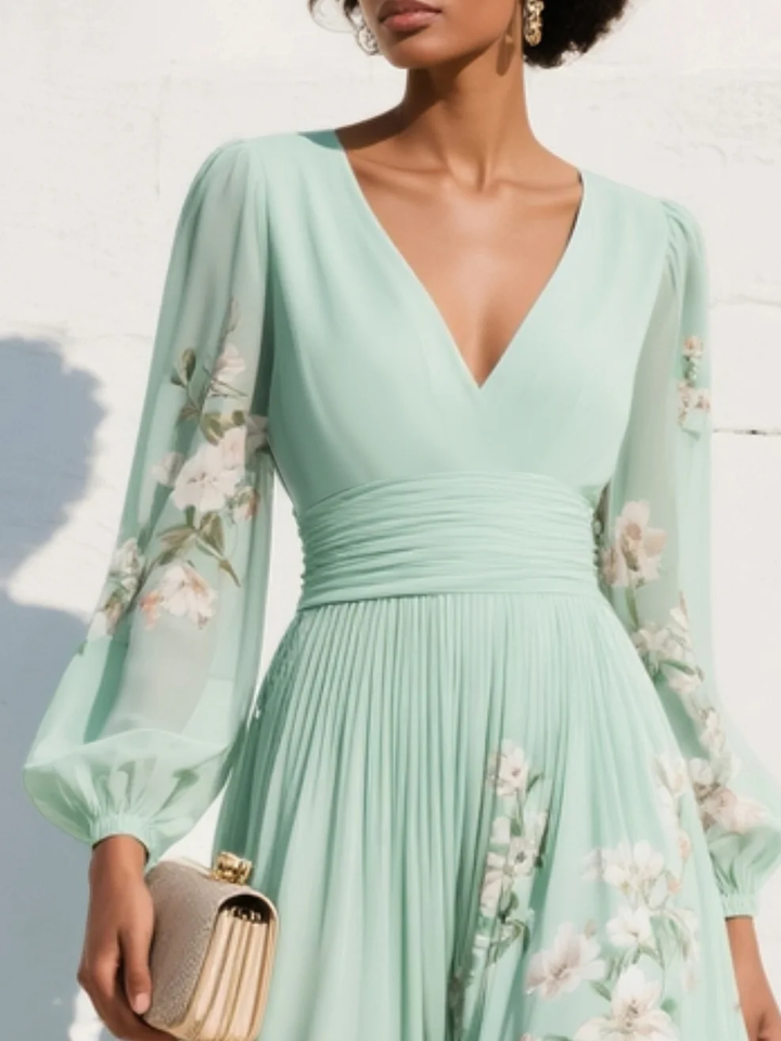 Women's Elegant Floral Midi Evening Dress (4)