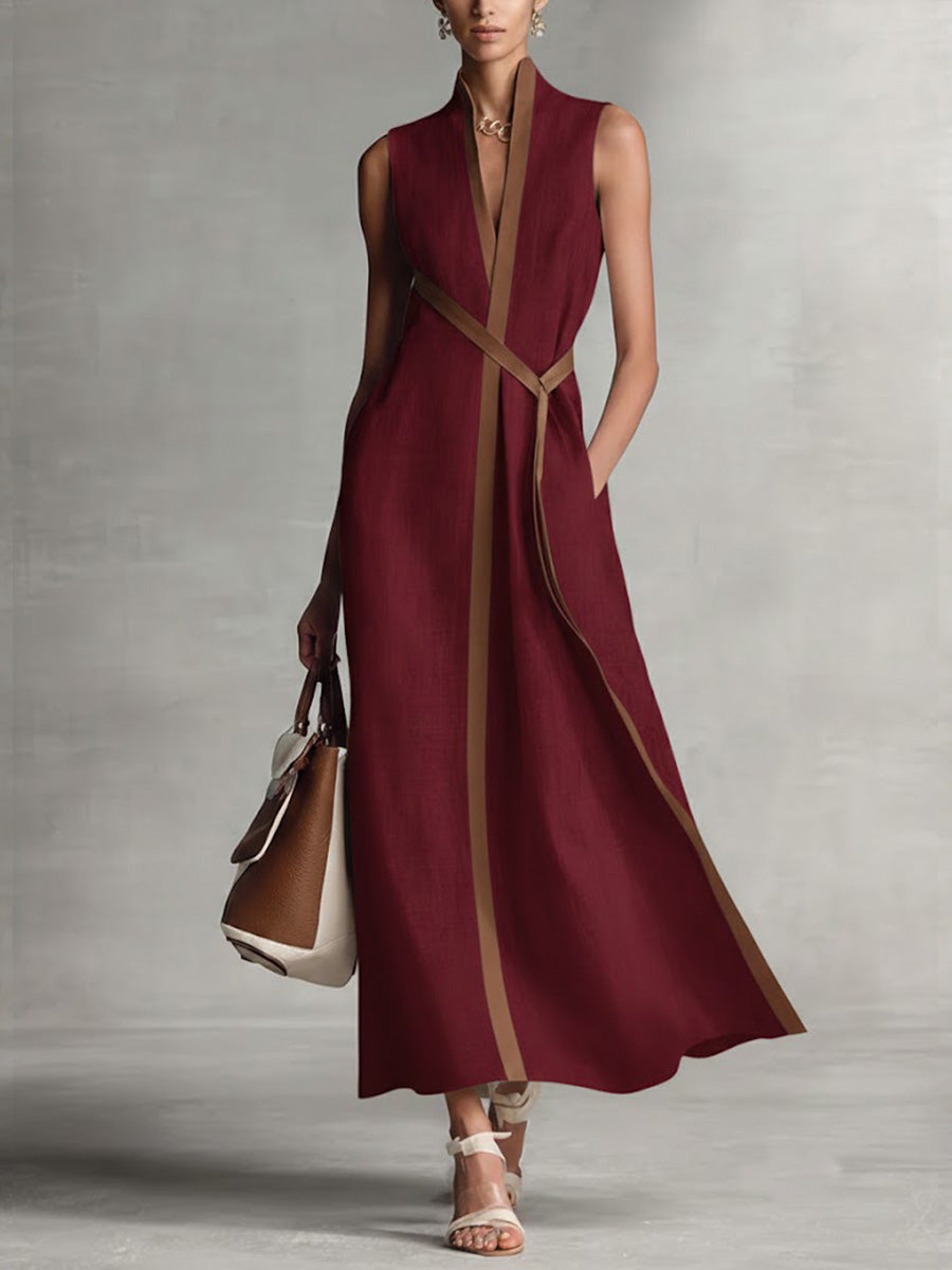 Women's Elegant Lightweight Spring Dress in Burgunderrot