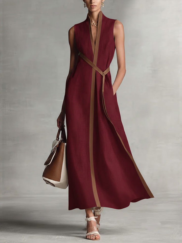 Women's Elegant Lightweight Spring Dress in Burgunderrot