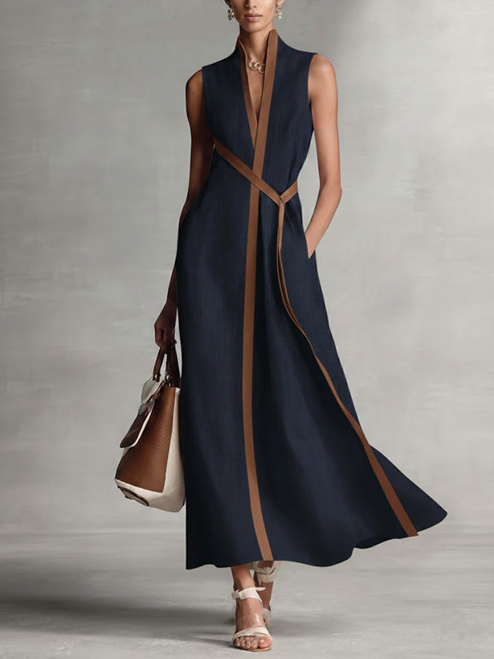 Women's Elegant Lightweight Spring Dress in Navy