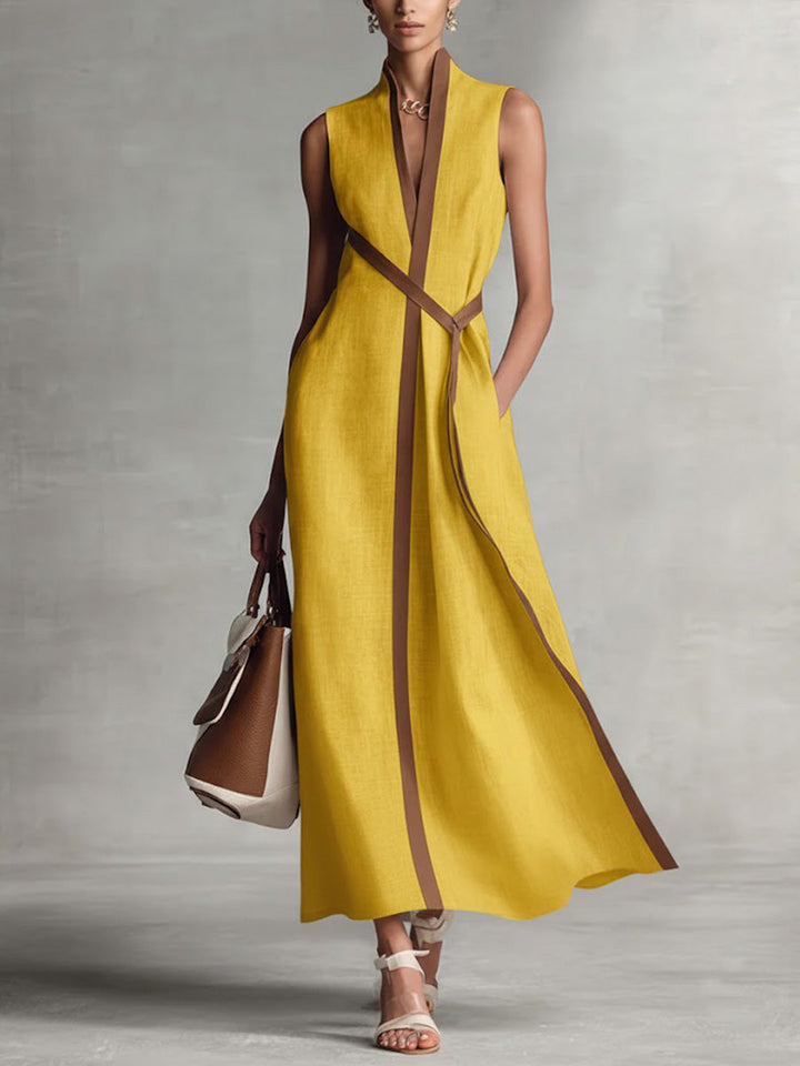 Women's Elegant Lightweight Spring Dress in Yellow