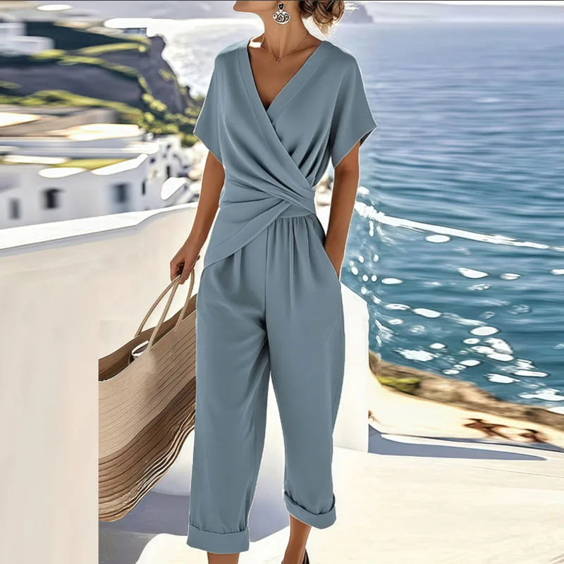 Women's Elegant Lightweight Summer Set in Blue