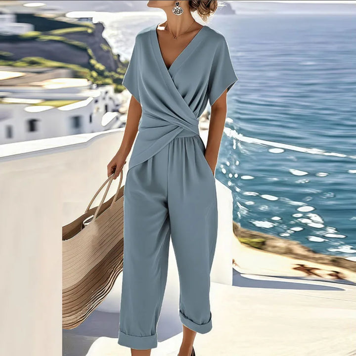 Women's Elegant Lightweight Summer Set in Blue