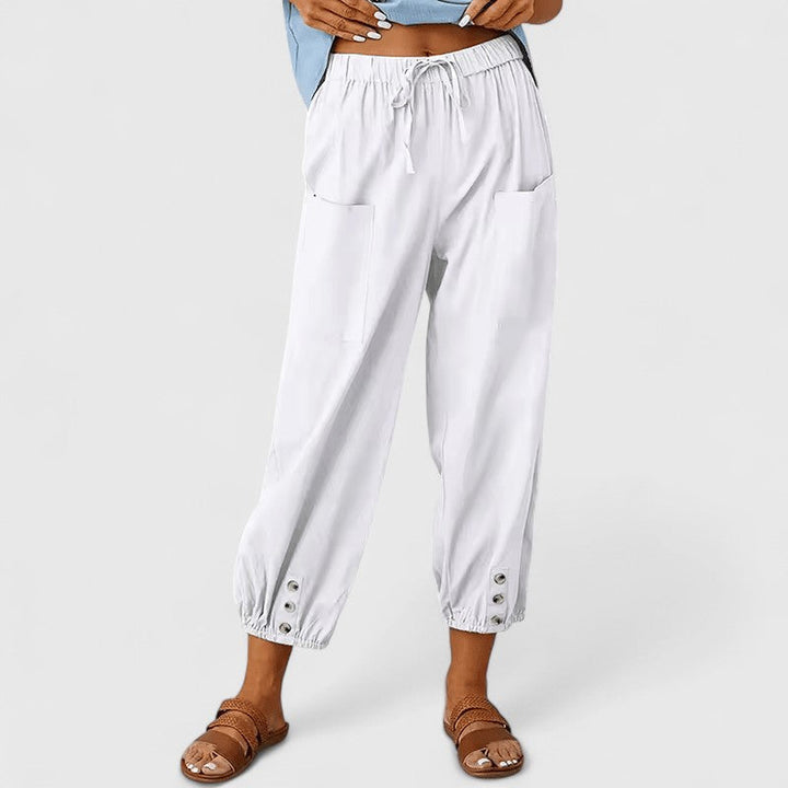 Women's Elegant Linen Pants in White