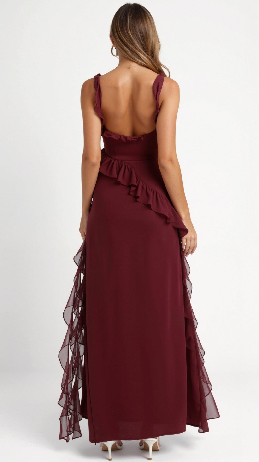 Women's Elegant Maxi Dress with Ruffles for Wedding Guests (13)