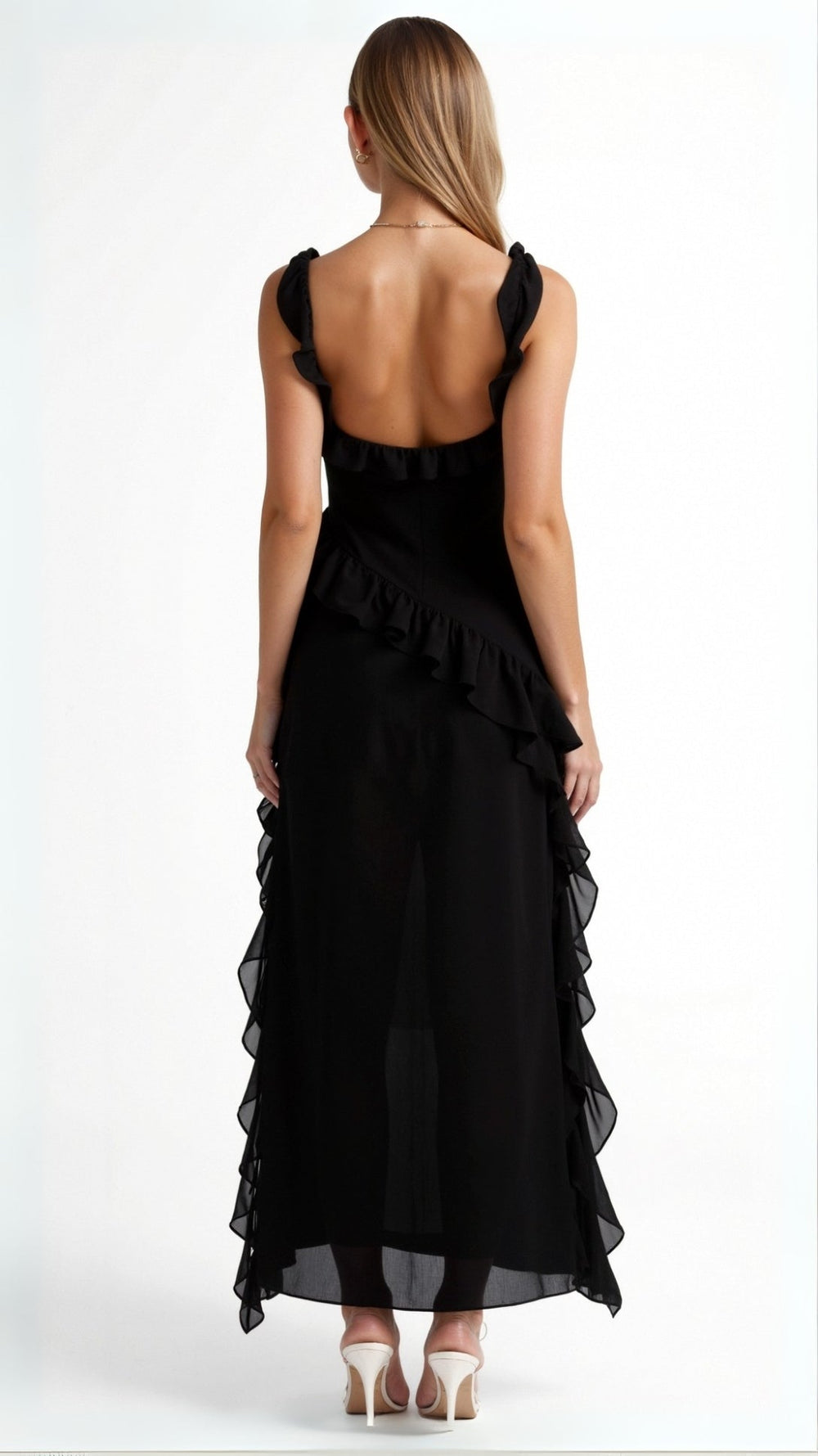 Women's Elegant Maxi Dress with Ruffles for Wedding Guests (2)