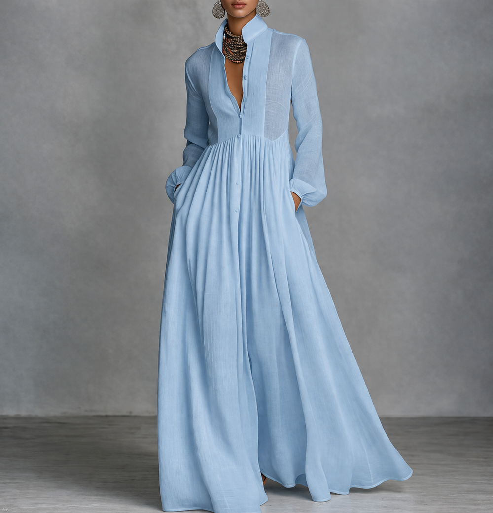 Women's Elegant Maxi Evening Dress in Light Blue