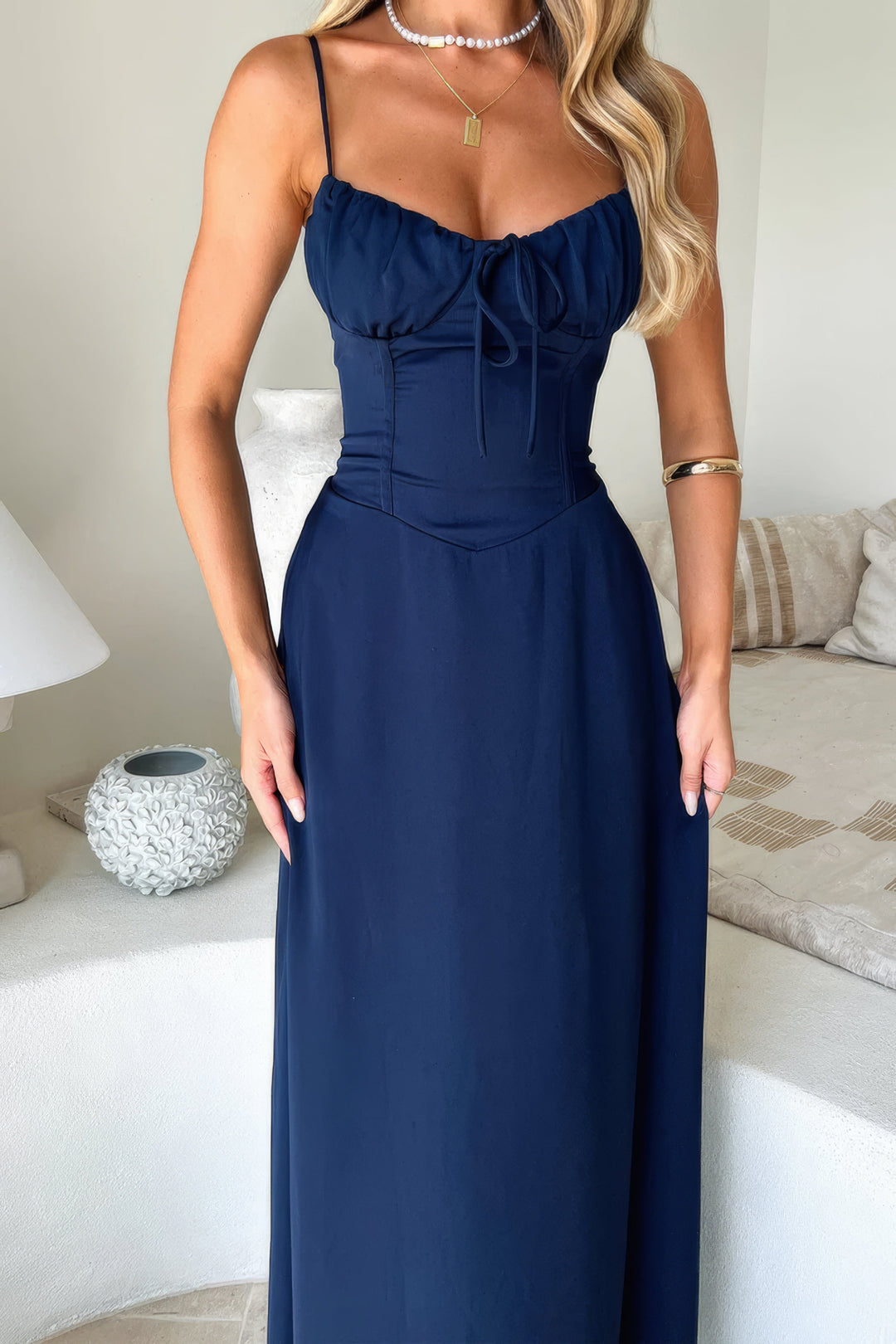 Women's Elegant Maxi Summer Dress in Niebieski 4