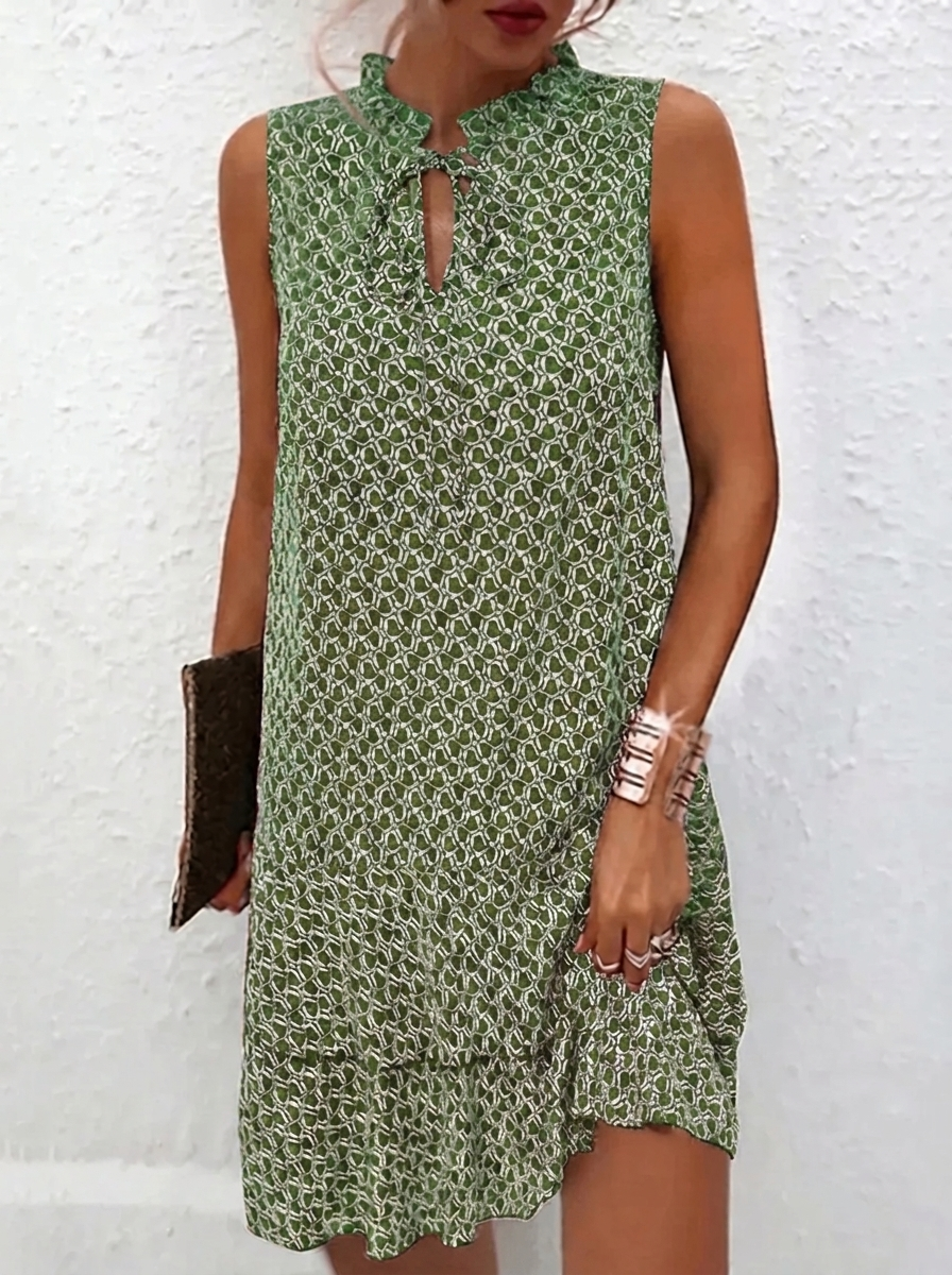 Women's Elegant Midi Spring Dress in Green