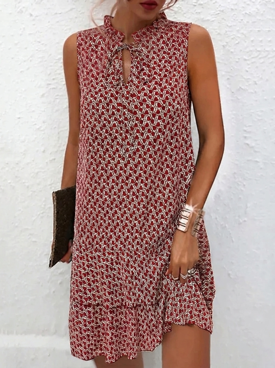 Women's Elegant Midi Spring Dress in Red