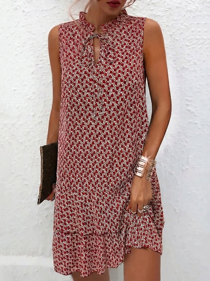 Women's Elegant Midi Spring Dress in Red