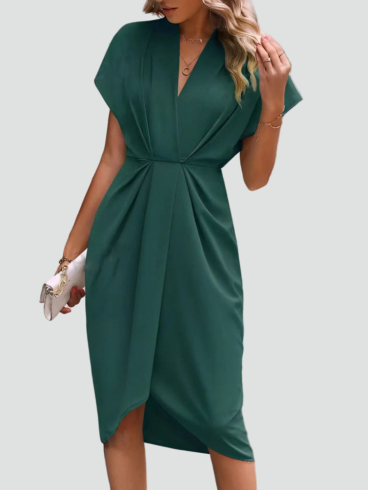 Women's Elegant Midi Wrap Cocktail Dress (3)