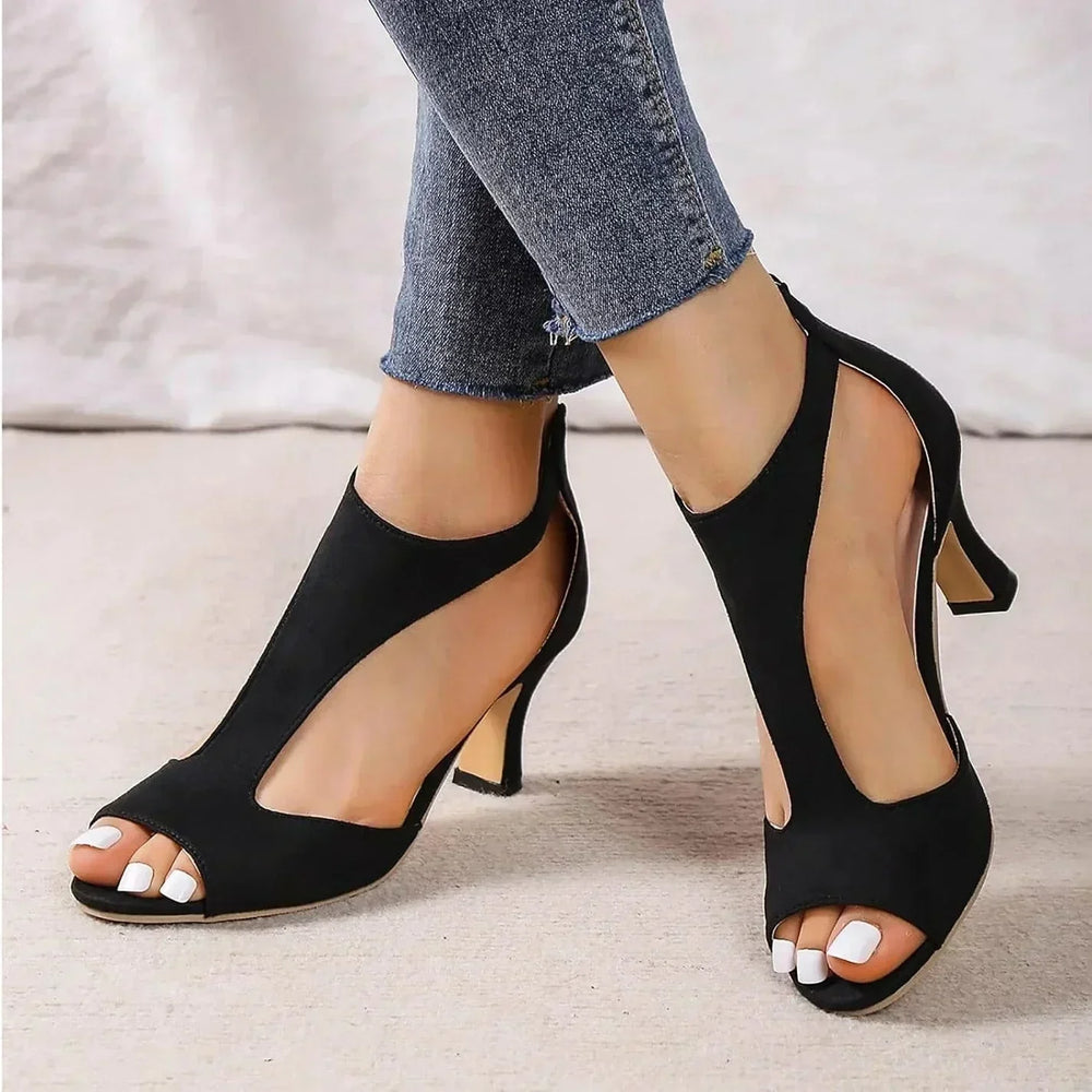 Women's Elegant Orthopedic Heels for Work in Black