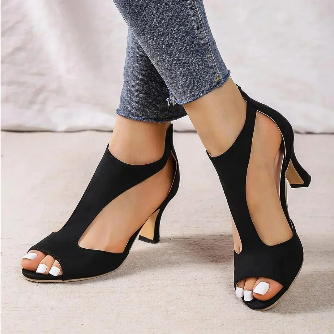 Women's Elegant Orthopedic Heels for Work in Black