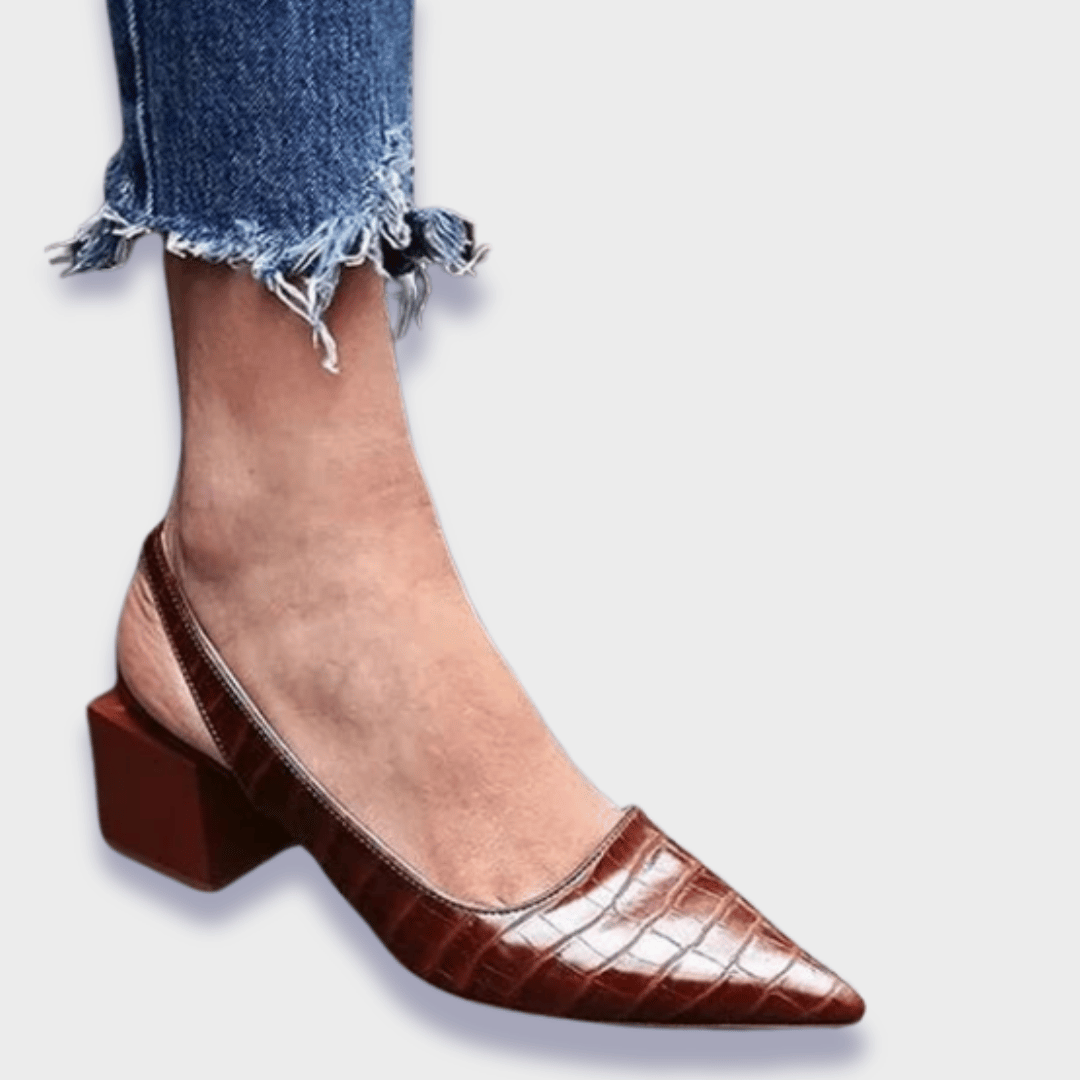 Women's Elegant Orthopedic Heels in Croco