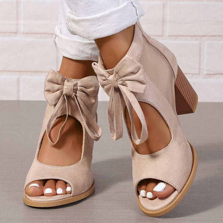 Women's Elegant Orthopedic High Heels in Beige