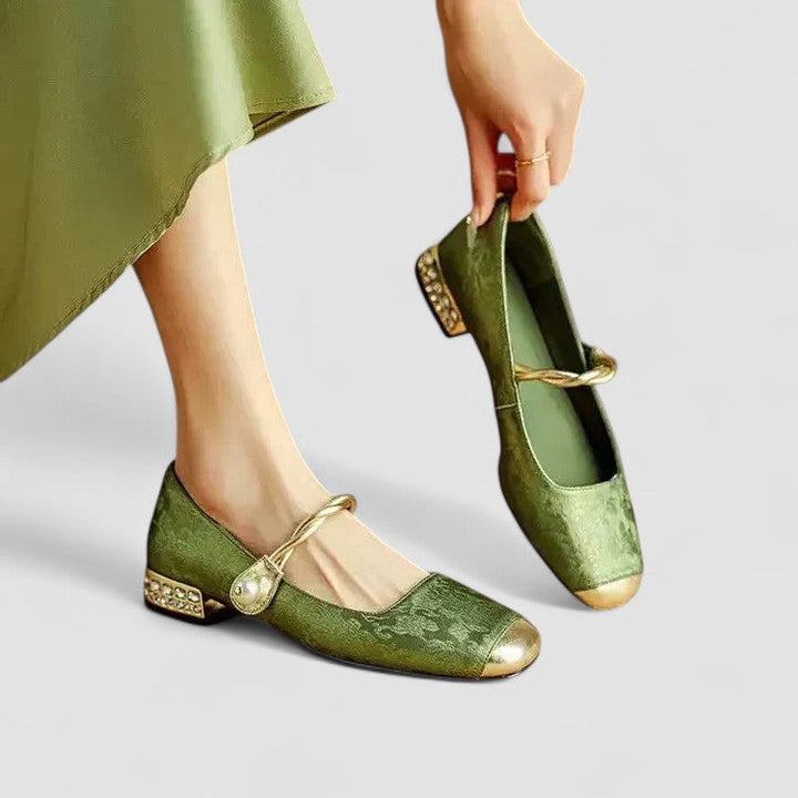 Women's Elegant Orthopedic Mary Janes in Green