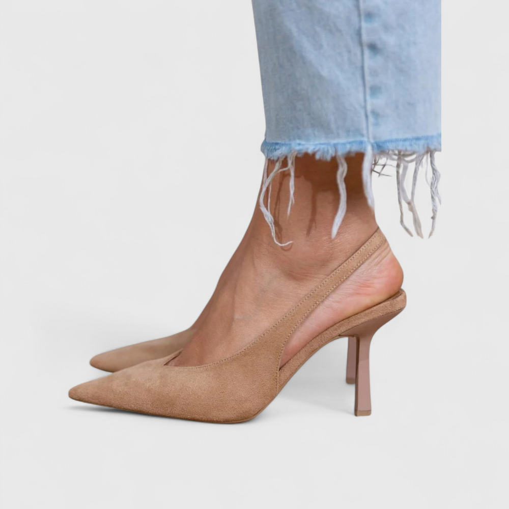 Women's Elegant Orthopedic Pointed-Toe Heels in Beige