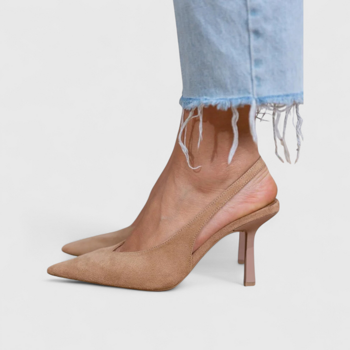 Women's Elegant Orthopedic Pointed-Toe Heels in Beige